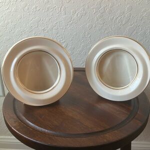 Lenox: Ivory/Gold Porcelain Picture Frames Plates- 5" Round- Photo 3”